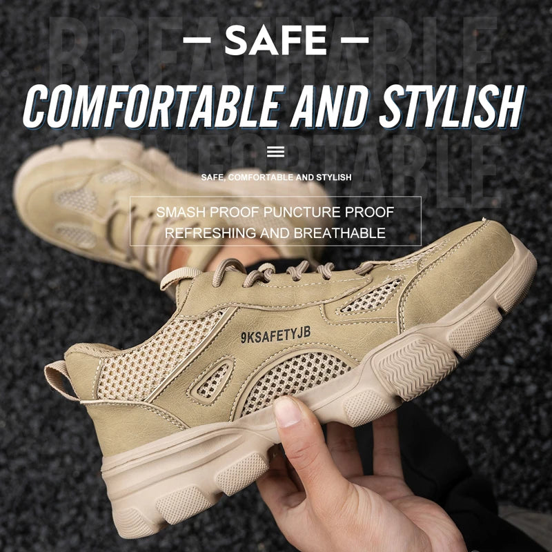 Breathable Steel Toe Safety Work Shoes – Lightweight & Unisex